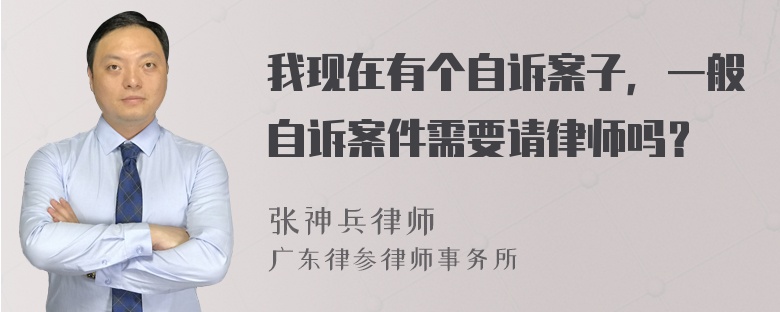 我现在有个自诉案子，一般自诉案件需要请律师吗？