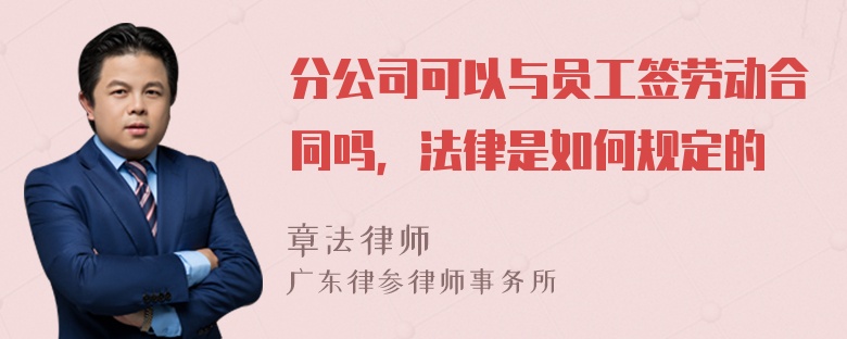 分公司可以与员工签劳动合同吗，法律是如何规定的