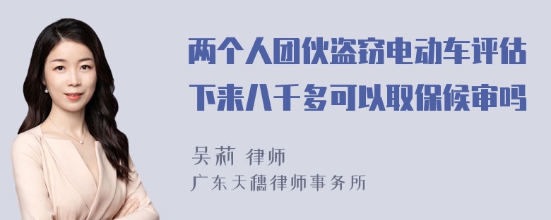 两个人团伙盗窃电动车评估下来八千多可以取保候审吗