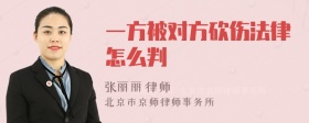 一方被对方砍伤法律怎么判