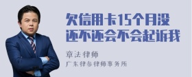 欠信用卡15个月没还不还会不会起诉我