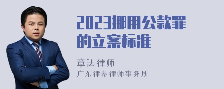 2023挪用公款罪的立案标准