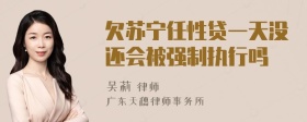 欠苏宁任性贷一天没还会被强制执行吗