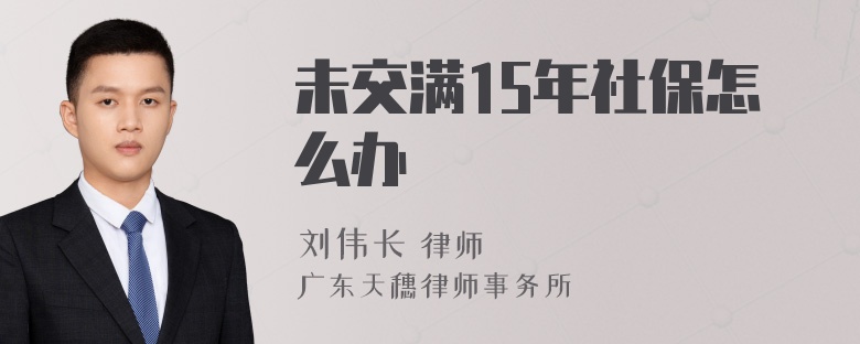 未交满15年社保怎么办