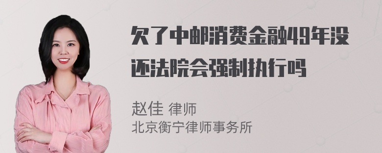 欠了中邮消费金融49年没还法院会强制执行吗