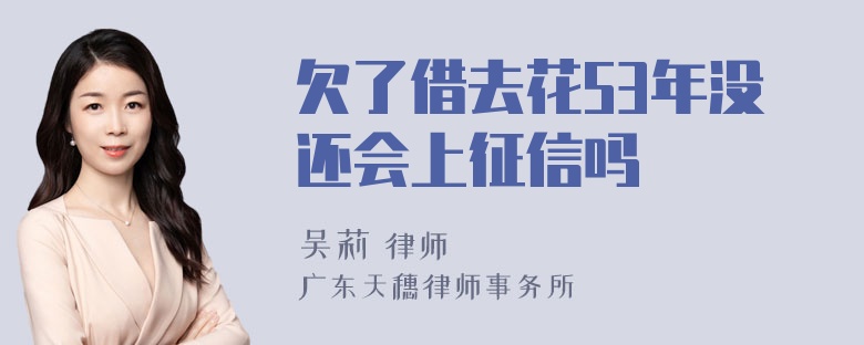 欠了借去花53年没还会上征信吗