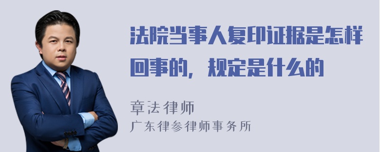 法院当事人复印证据是怎样回事的，规定是什么的