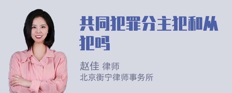 共同犯罪分主犯和从犯吗