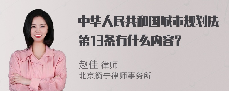 中华人民共和国城市规划法第13条有什么内容？