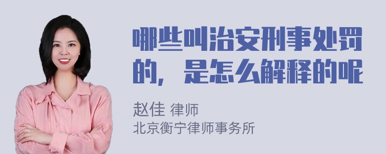 哪些叫治安刑事处罚的，是怎么解释的呢