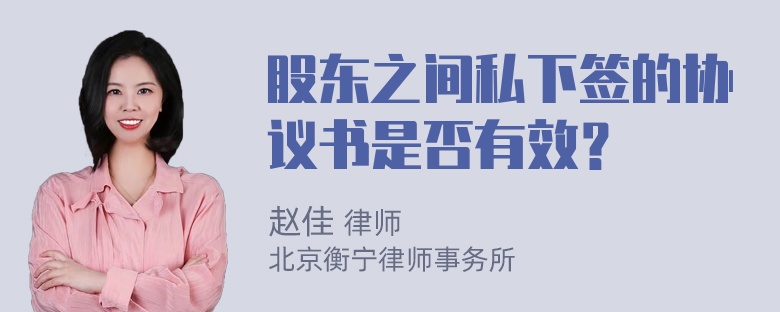 股东之间私下签的协议书是否有效？