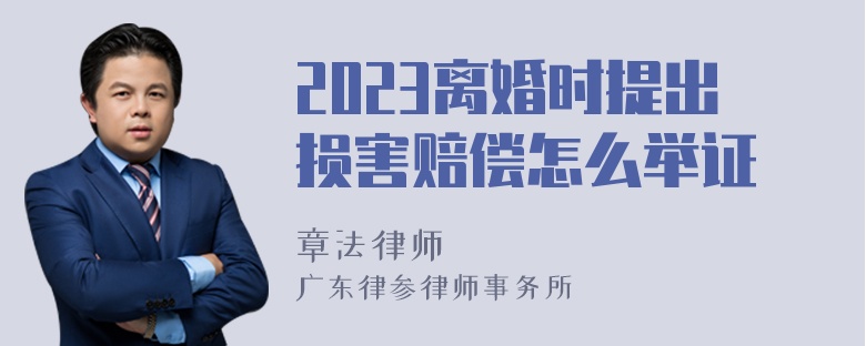 2023离婚时提出损害赔偿怎么举证