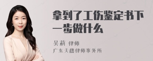 拿到了工伤鉴定书下一步做什么