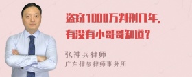 盗窃1000万判刑几年，有没有小哥哥知道？