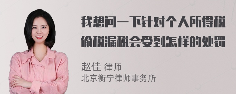 我想问一下针对个人所得税偷税漏税会受到怎样的处罚