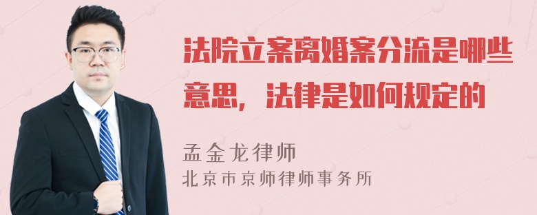 法院立案离婚案分流是哪些意思，法律是如何规定的