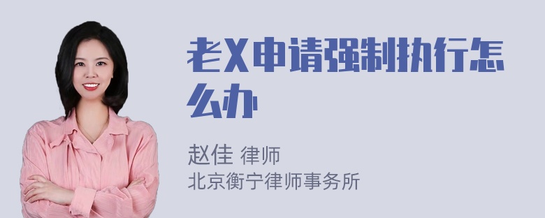 老X申请强制执行怎么办