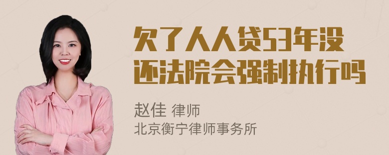 欠了人人贷53年没还法院会强制执行吗