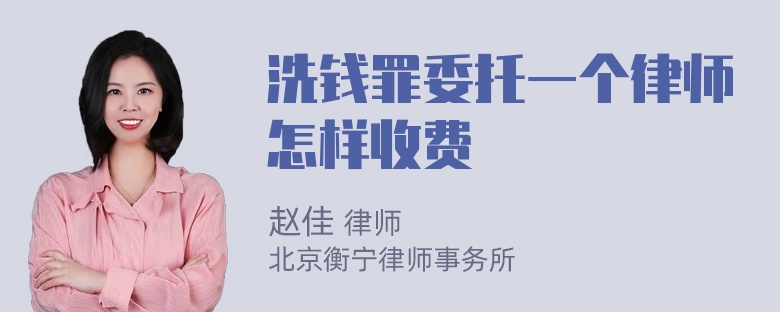 洗钱罪委托一个律师怎样收费