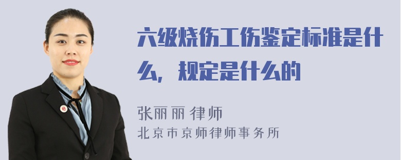 六级烧伤工伤鉴定标准是什么，规定是什么的