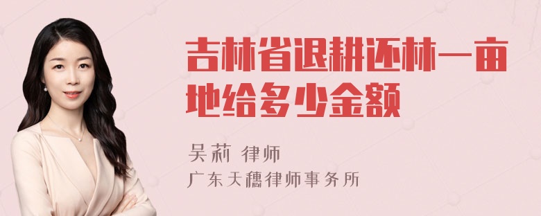 吉林省退耕还林一亩地给多少金额