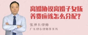 离婚协议离婚子女抚养费应该怎么分配？