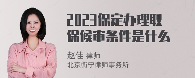 2023保定办理取保候审条件是什么