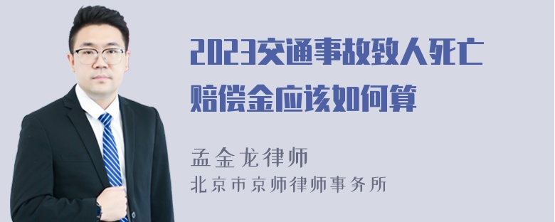 2023交通事故致人死亡赔偿金应该如何算