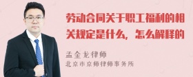 劳动合同关于职工福利的相关规定是什么，怎么解释的