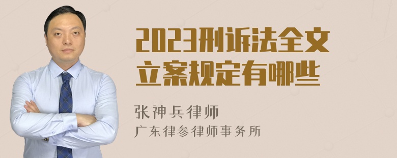 2023刑诉法全文立案规定有哪些