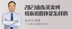 2023山东买卖纠纷诉讼程序是怎样的