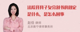 法院开具子女分割书的规定是什么，是怎么回事