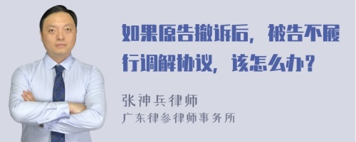 如果原告撤诉后，被告不履行调解协议，该怎么办？