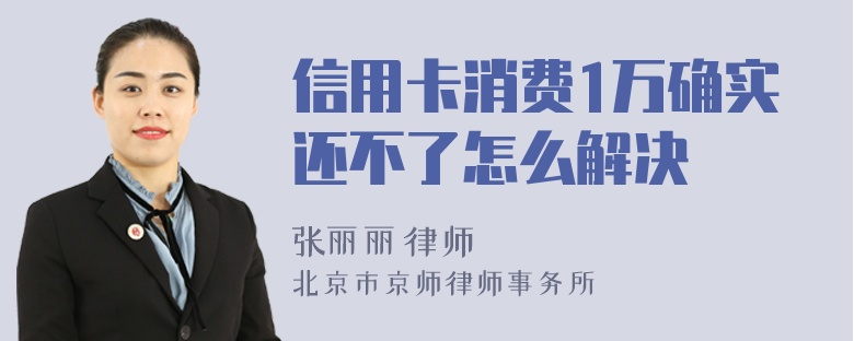 信用卡消费1万确实还不了怎么解决