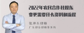 2022年农民合作社股东变更需要什么资料和流程