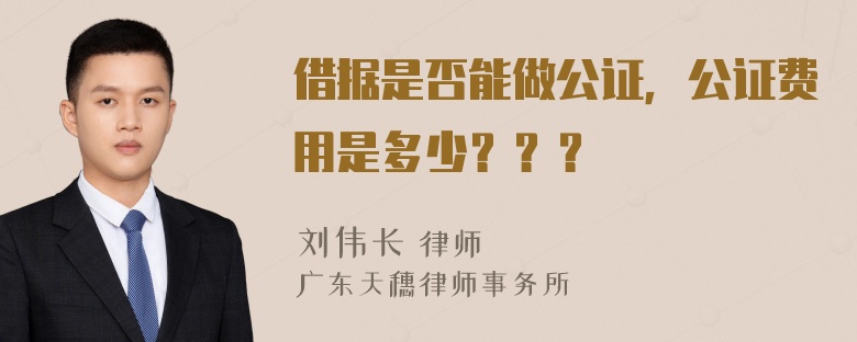 借据是否能做公证，公证费用是多少？？？