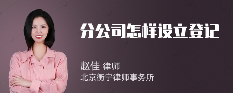 分公司怎样设立登记