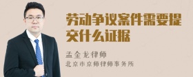 劳动争议案件需要提交什么证据