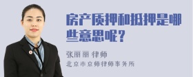 房产质押和抵押是哪些意思呢？