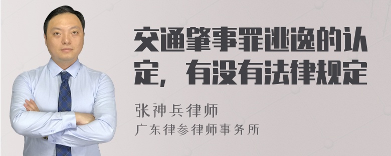 交通肇事罪逃逸的认定，有没有法律规定