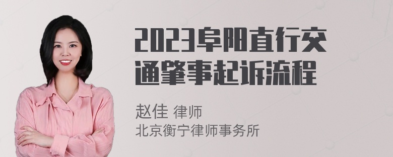 2023阜阳直行交通肇事起诉流程