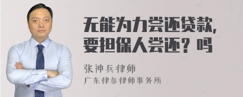 无能为力尝还贷款，要担保人尝还？吗