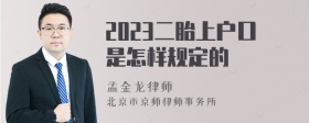 2023二胎上户口是怎样规定的