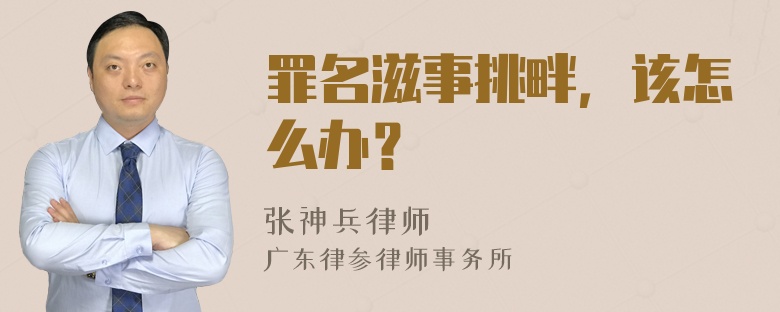 罪名滋事挑畔，该怎么办？