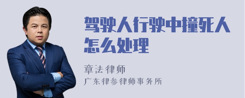 驾驶人行驶中撞死人怎么处理
