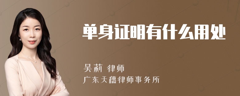 单身证明有什么用处