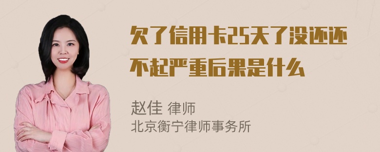 欠了信用卡25天了没还还不起严重后果是什么