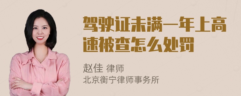 驾驶证未满一年上高速被查怎么处罚