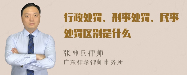 行政处罚、刑事处罚、民事处罚区别是什么