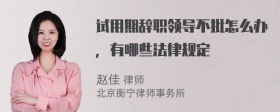 试用期辞职领导不批怎么办，有哪些法律规定